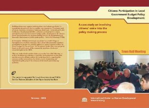 Citizens participation in local government budget policy development : a case study on involving citizens' voice into the policy making process