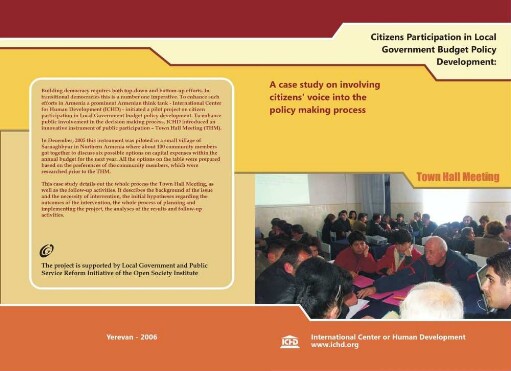 Citizens participation in local government budget policy development : a case study on involving citizens' voice into the policy making process