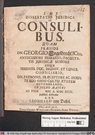 Dissertatio Iuridica De Consulibus