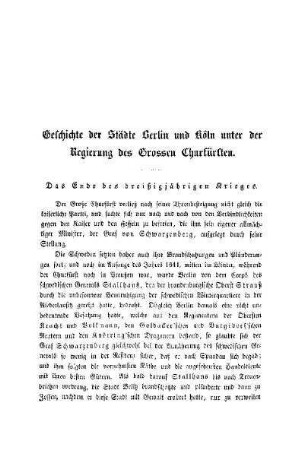 Das Ende des dreißigjährigen Krieges