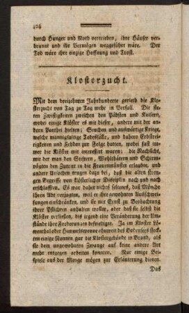 124-136, Klosterzucht. - Liebe zum Trunke.