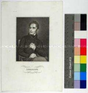 Porträt des französischen Lyrikers und Politikers Alphonse de Lamartine - Blatt Nr. 1011 aus Meyers Conversationslexikon