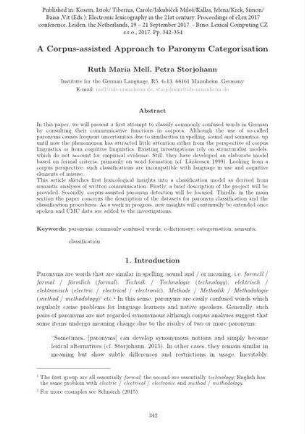 A corpus-assisted approach to paronym categorisation