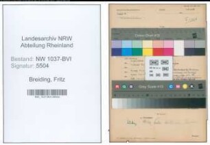 Entnazifizierung Fritz Breiding , geb. 19.05.1886 (Postwart)