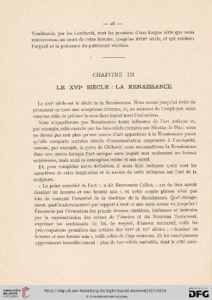 Chapitre III: Le XVIe siècle: la Renaissance