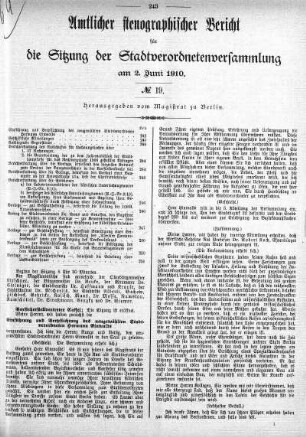 No. 19, 2. Juni 1910