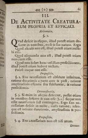 III. De Activitate Creaturarum Propria Et Effecaci.