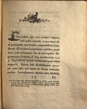 Codex Principis Olim Laureshamensis Abbatiae Diplomaticus Ex Aevo Maxime Carolingico Diu Multumque Desideratus, 1
