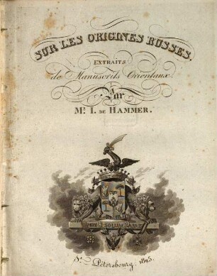 Sur les origines Russes : Extraits de Manuscrits orientaux