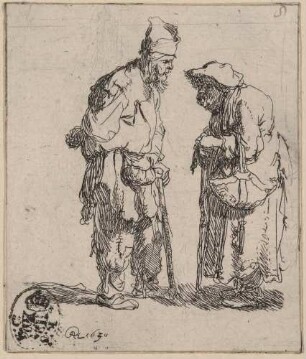 Bettler und Bettlerin in Unterhaltung
