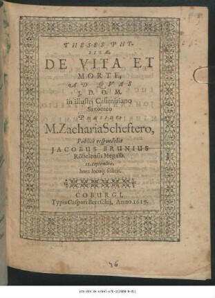 Theses Physicae, De Vita Et Morte