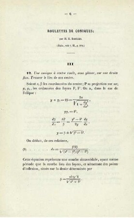 Roulettes de coniques.