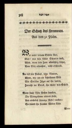 Der Schutz des Frommen. Aus dem 91 Psalm