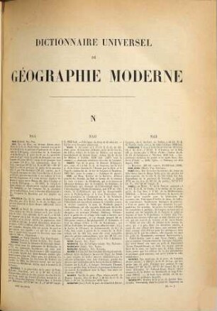 Nouveau dictionnaire de géographie universelle : Contenant 1. La géogr. physique, 2. La géogr. politique, 3. La géogr. économique, 4. L'ethnologre, 5. La ǵéogr. historique, 6. La bibliogr., 4. N - Q
