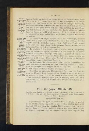 VIII. Die Jahre 1899 bis 1901.