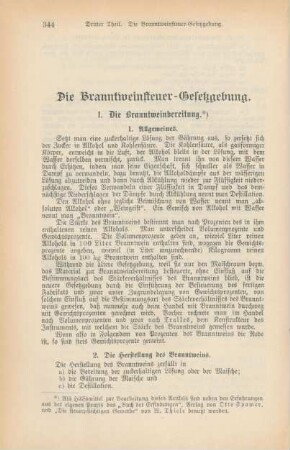 Die Branntweinsteuer-Gesetzgebung.