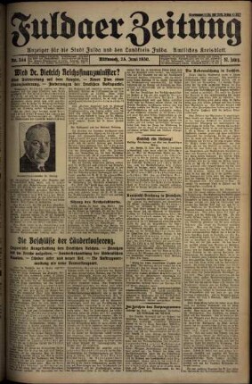 Ausgabe vom Mittwoch, den 25. Juni 1930.