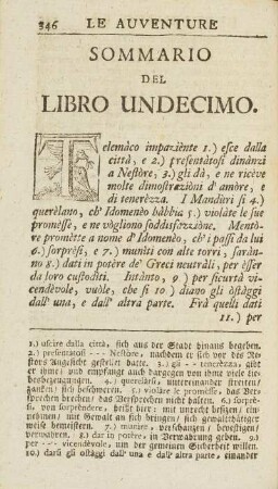 Sommario Del Libro Undecimo.