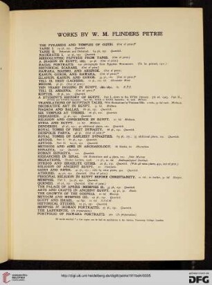 Works by W.M. Flinders Petrie