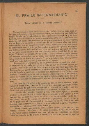 El fraile intermediario : (Tercer cuento de la tercera jornada)