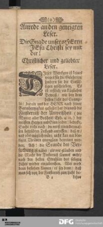 Anrede an den geneigten Leser.