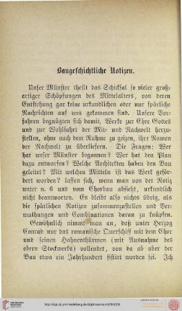 Baugeschichtliche Notizen