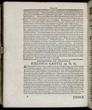 Excerptum Ex Epistola Hugonis Grotii Ad N. N.