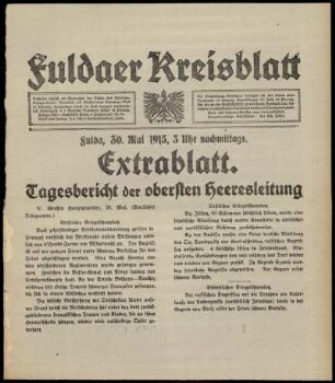 Ausgabe vom Sonntag, den 30. Mai 1915.