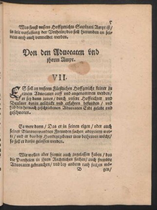 Von den Advocaten und ihrem Ampt. VII.