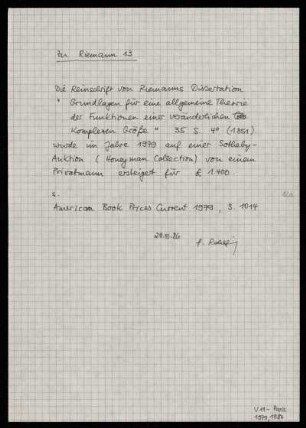 Zu Riemann 13 [Anmerkung zu Cod. Ms. Riemann 13]