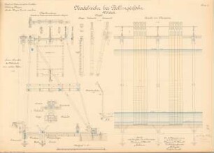 Dortmund-Ems-Kanal. Nadelwehr, Bollingerfähr: Wehrbock: Ansichten, Details 1:10