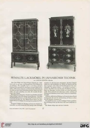 Bemalte Lackmöbel in japanischer Technik
