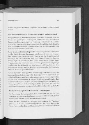 Wie wird die individuelle Textauswahl angeregt und organisiert?