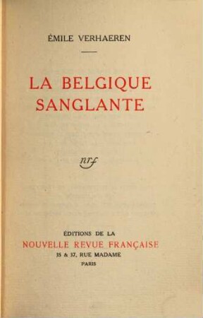 La Belgique sanglante