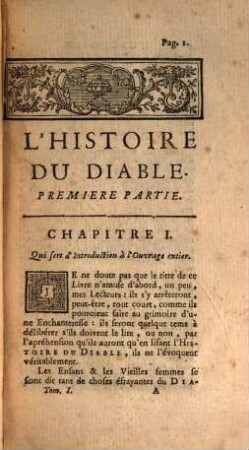 Histoire Du Diable : Traduit de l'Anglois, 1. Contenant un Détail des circonstances, où il s'est trouvé, depuis son Bannissement du Ciel, jusqu'à la Création de l'Homme ...