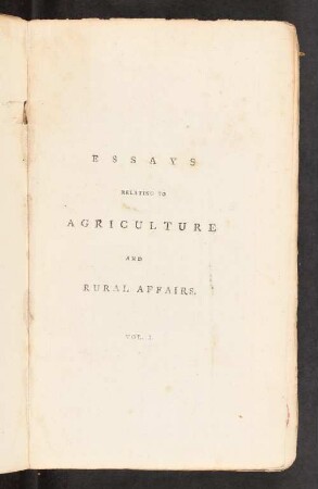 1: Essays relating to agriculture and rural affairs