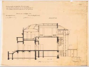 Villa von der Heydt, Berlin-Tiergarten. Zum Projekt gehörend: Böhmer & Petrich, Villa von der Heydt, Berlin-Tiergarten Umbau: Schnitt 1:100