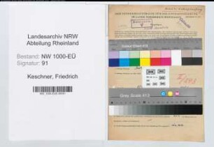 Entnazifizierung Friedrich Keschner, geb. 21.12.1911 (Bankangest.)