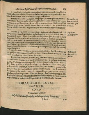 Oraculum LXXXI. Sacrum - Oraculum XC. Sacrum.