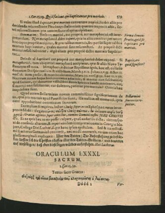 Oraculum LXXXI. Sacrum - Oraculum XC. Sacrum.