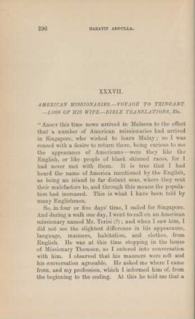 XXXVII. American missionaries. - Voyage to Tringanu. - Loss of his wife. - Bible translations, etc.