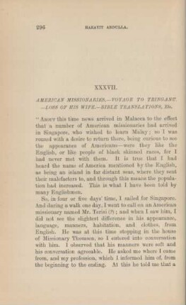 XXXVII. American missionaries. - Voyage to Tringanu. - Loss of his wife. - Bible translations, etc.