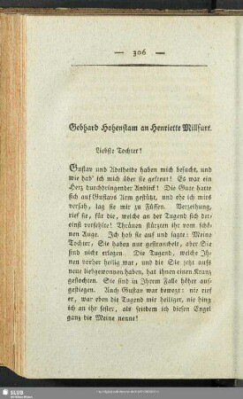 Gebhard Hohenstam an Henriette Millfurt