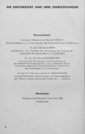Ehrensenatoren, Ehrenbürger