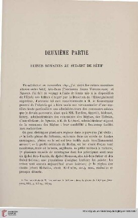 Deuxième partie: Ruines romaines au sud-est de Sétif