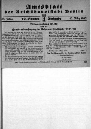 12. Sonder-Ausgabe, 12. März 1942