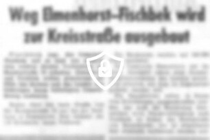 Weg Elmenhorst - Fischbek wird zur Kreisstraße ausgebaut