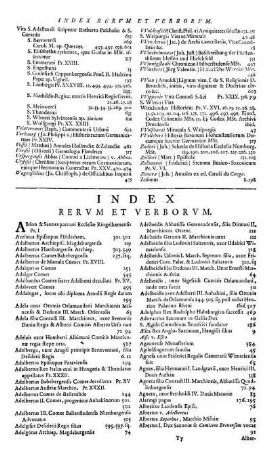 Index Rervm Et Verborvm.