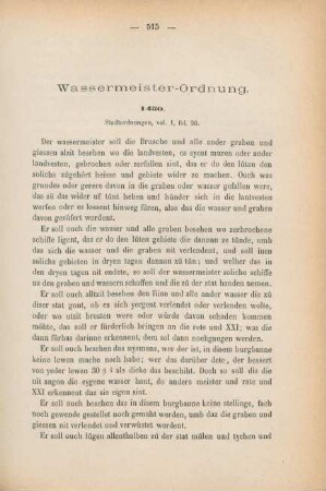 Wassermeister-Ordnung
