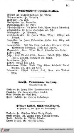Main=NeckarBahn=Verwaltung, Großh. Bauinspection